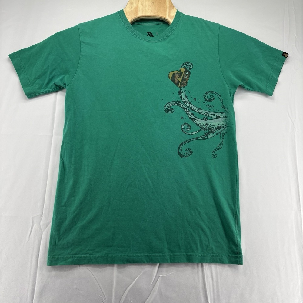 Dunkelvolk Octopus Double Sided Green Size Large T-Shirt Skater